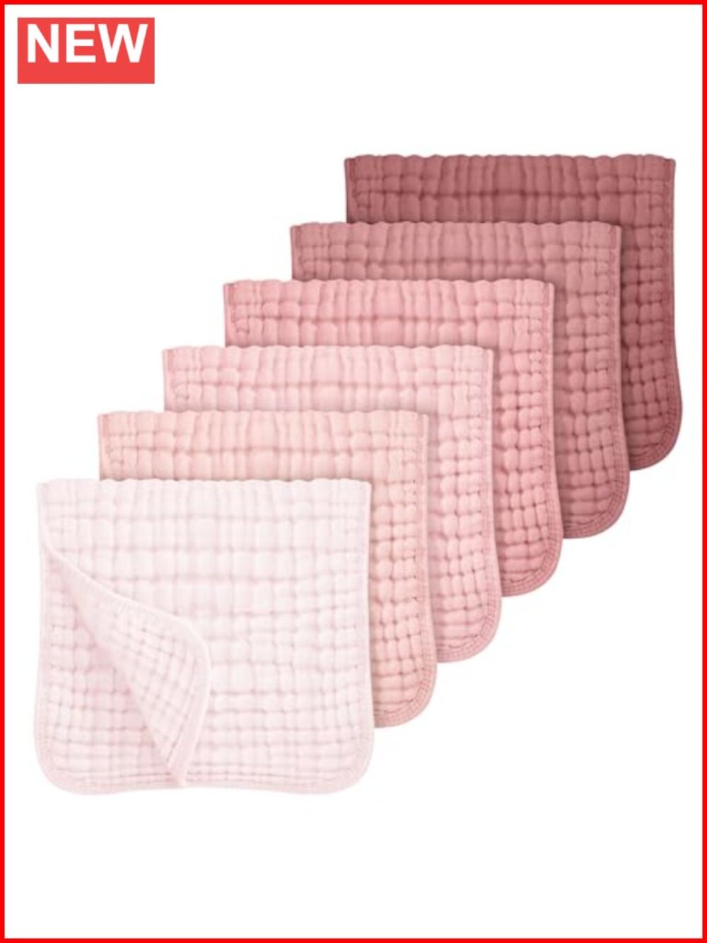 Muslin Burp Cloths 6 Pack 100% Cotton Ultra Soft Absorbent 20x10